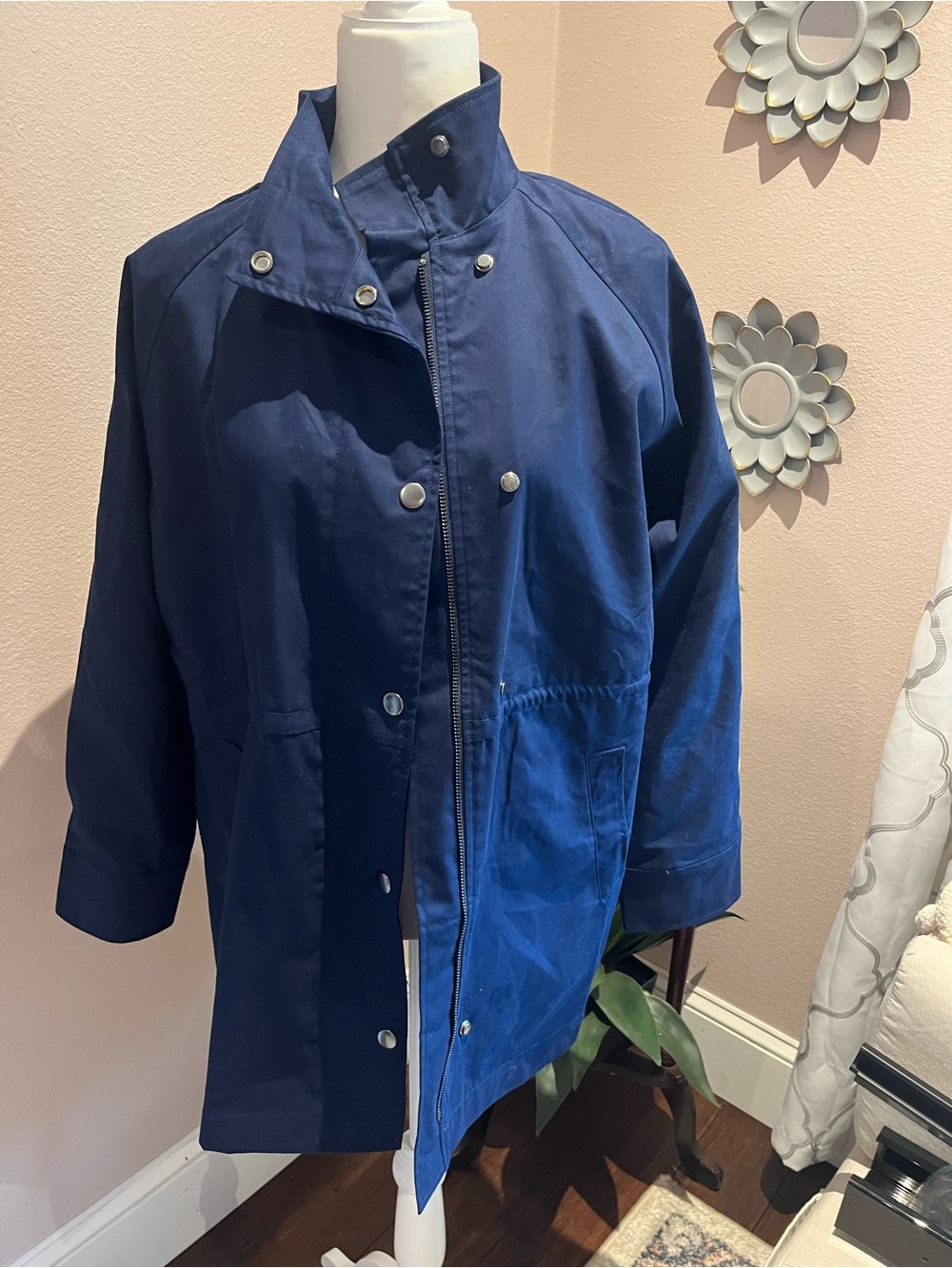 a new day Navy Blue Satin-Look Lightweight Jacket